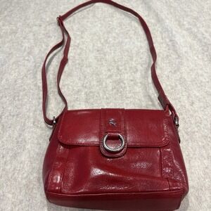 Ashwood Genuine Leather Red Crossbody Shoulder Bag Adjustable Strap Sz Small EUC